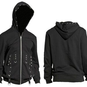 COPY - New Gothic Military Band Black Punk Rock Jacket for Men Vintage Hooded J…